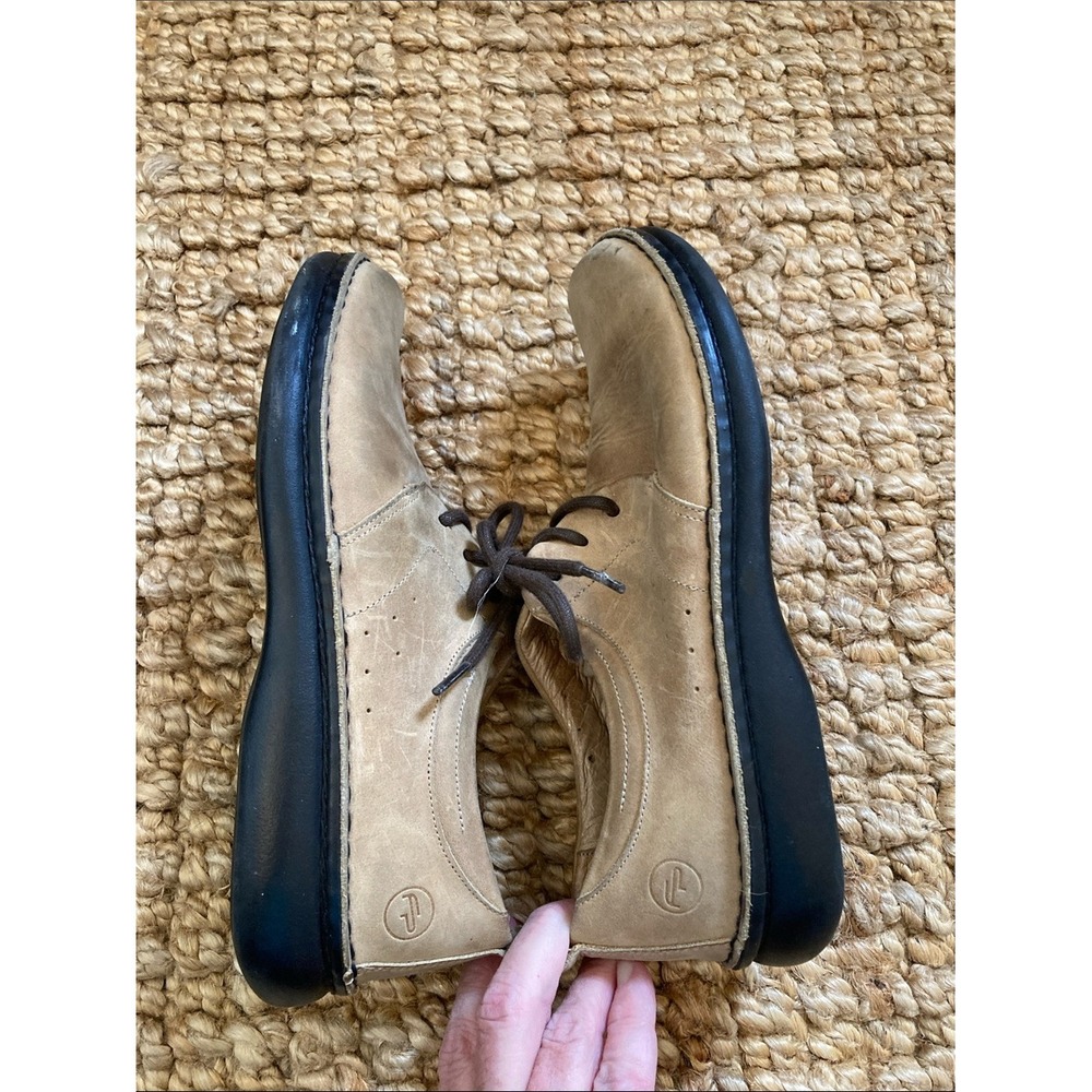Birkenstock Womens Tan Leather Footprint Oxfords Size 38 Wide Toe Lace Up Shoes - Picture 8 of 12